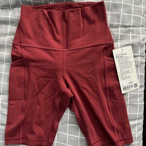 Lululemon Align High-Rise Short with Pockets 8" Mulled Wine Size 4 NWT